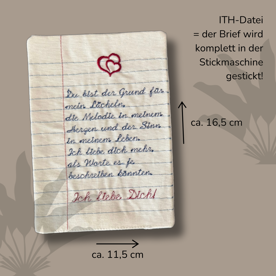 Stickdatei "Love Letter" in Deutsch