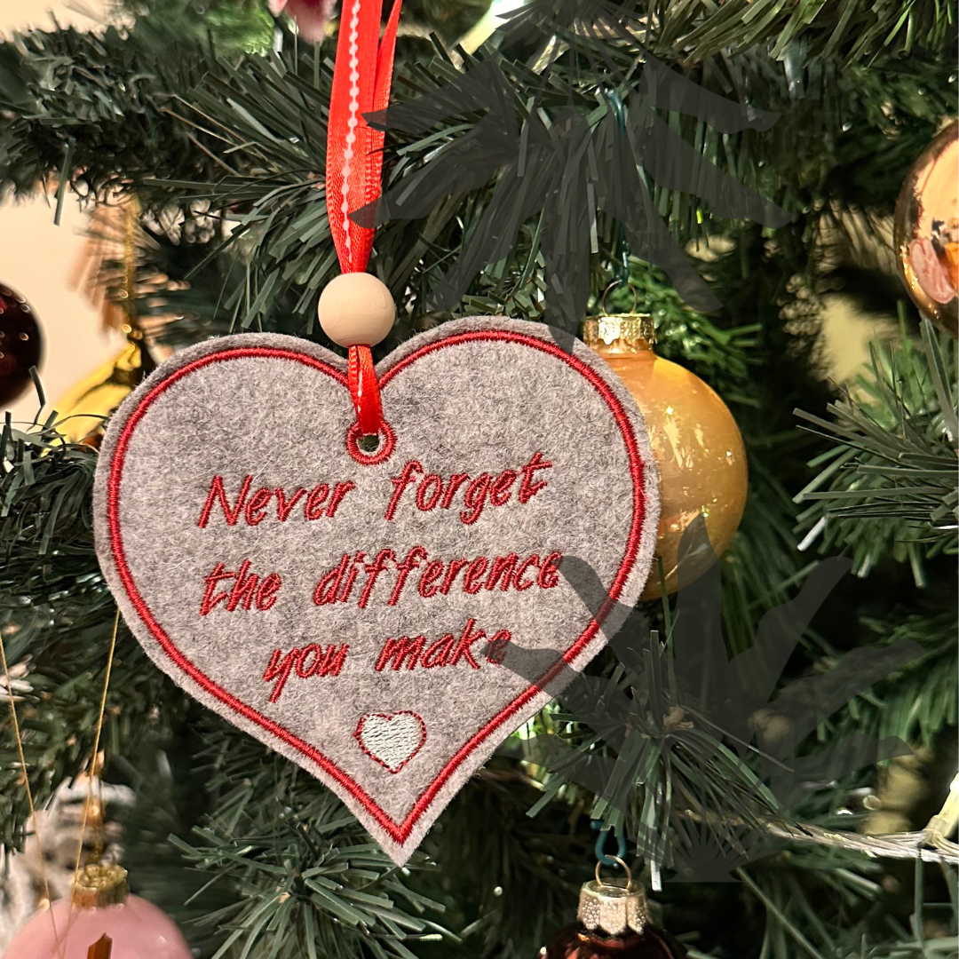 Herz-Anhänger "Never forget the difference you make"