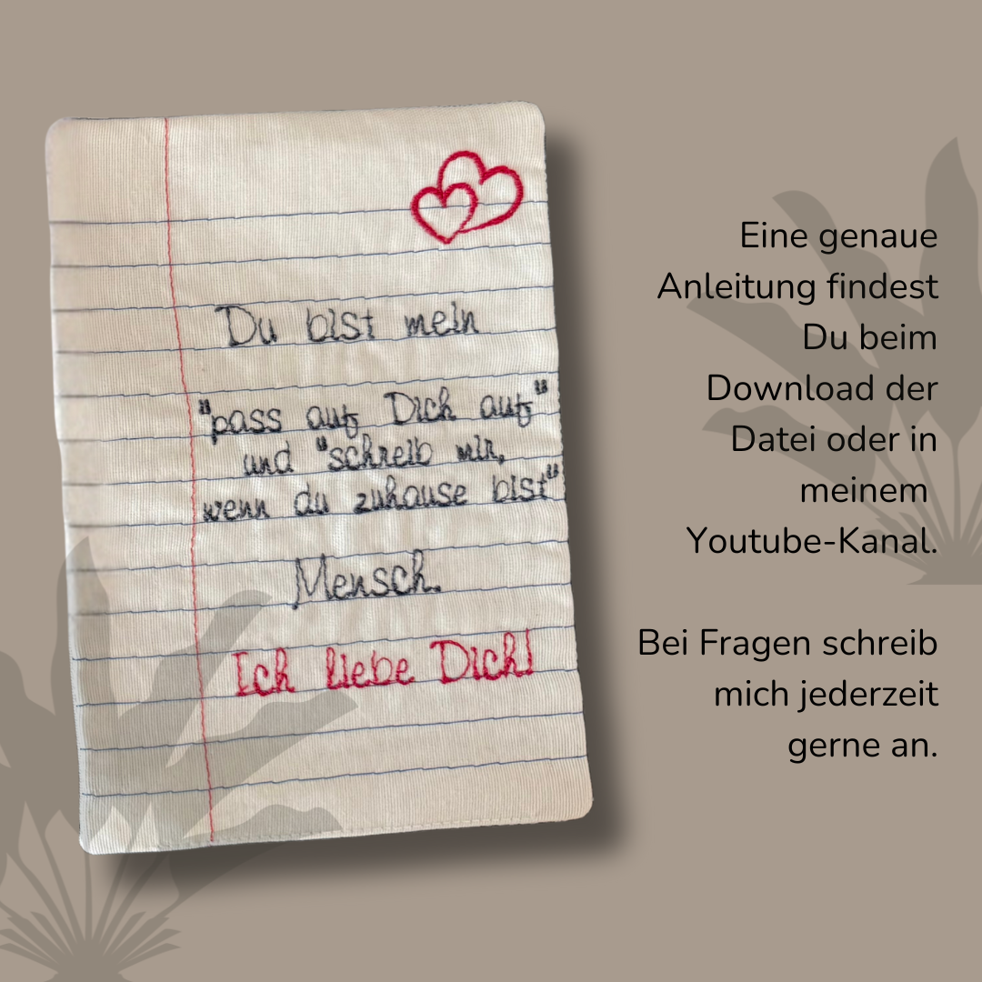 Stickdatei "Love Letter" in Deutsch