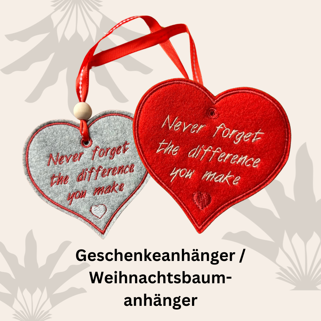 Herz-Anhänger "Never forget the difference you make"