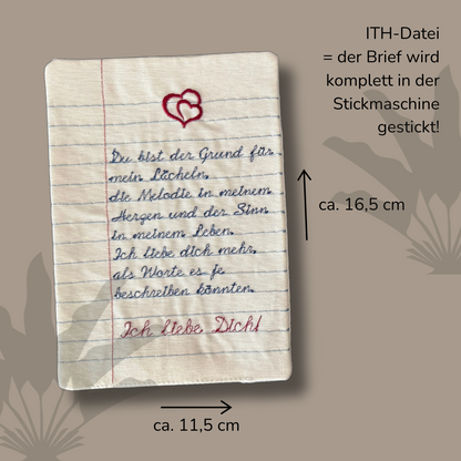 Stickdatei "Love Letter" in Deutsch
